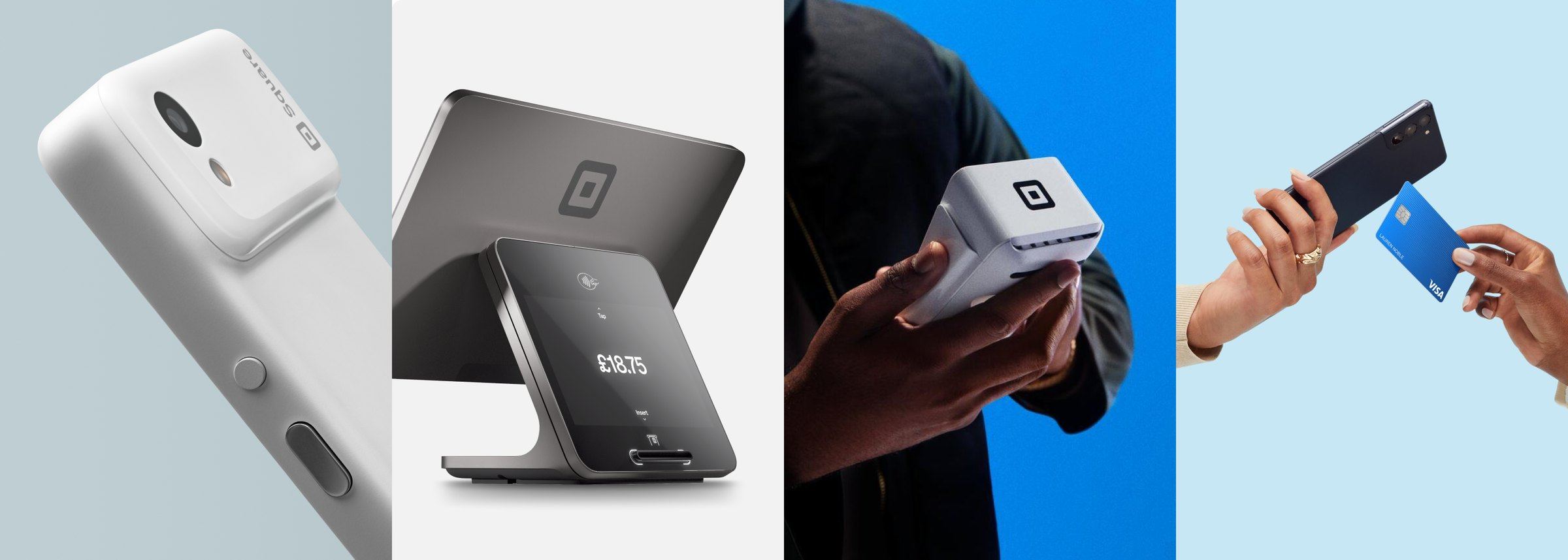 The Square range: countertop tills, the Terminal, the Handheld and self-service kiosks